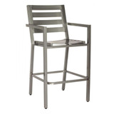 Palm Coast 46.25 Inch Slat Bar Stool with Arms by Woodard - 1Y0481