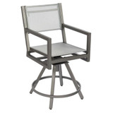 Palm Coast 41 Inch Sling Swivel Counter Stool with Arms by Woodard - 570469