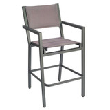 Palm Coast 46.25 Inch Padded Sling Bar Stool with Arms by Woodard - 570871