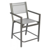 Palm Coast 40.75 Inch Sling Counter Stool with Arms by Woodard - 570881