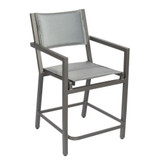 Palm Coast 40.75 Inch Padded Sling Counter Stool with Arms by Woodard - 570981