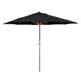 11 Foot Teak Wood Crank Lift Octagon Market Umbrella by Galtech - 587-O