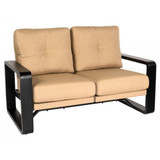 Vale 60.5 Inch Dual Rocking Love Seat with Upholstered Back by Woodard - 7D0814