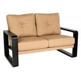 Vale 58.5 Inch Love Seat with Upholstered Back by Woodard - 7D0819