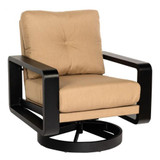 Vale 35.75 Inch Swivel Lounge Chair with Upholstered Back by Woodard - 7D0877