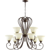 Celesta 9 Light Large 2 Tier Chandelier by Quorum - 6053-9