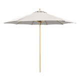 9 Foot Wood Commercial Manual Lift Octagon Market Umbrella by Galtech - 136