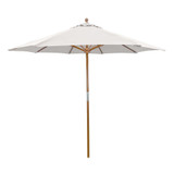 9 Foot Wood Commercial Pulley Lift Octagon Market Umbrella by Galtech - 232