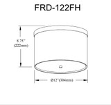 FRD-122FH-MB-WH | dimension