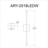 ary-2519ledw-agb | dimension