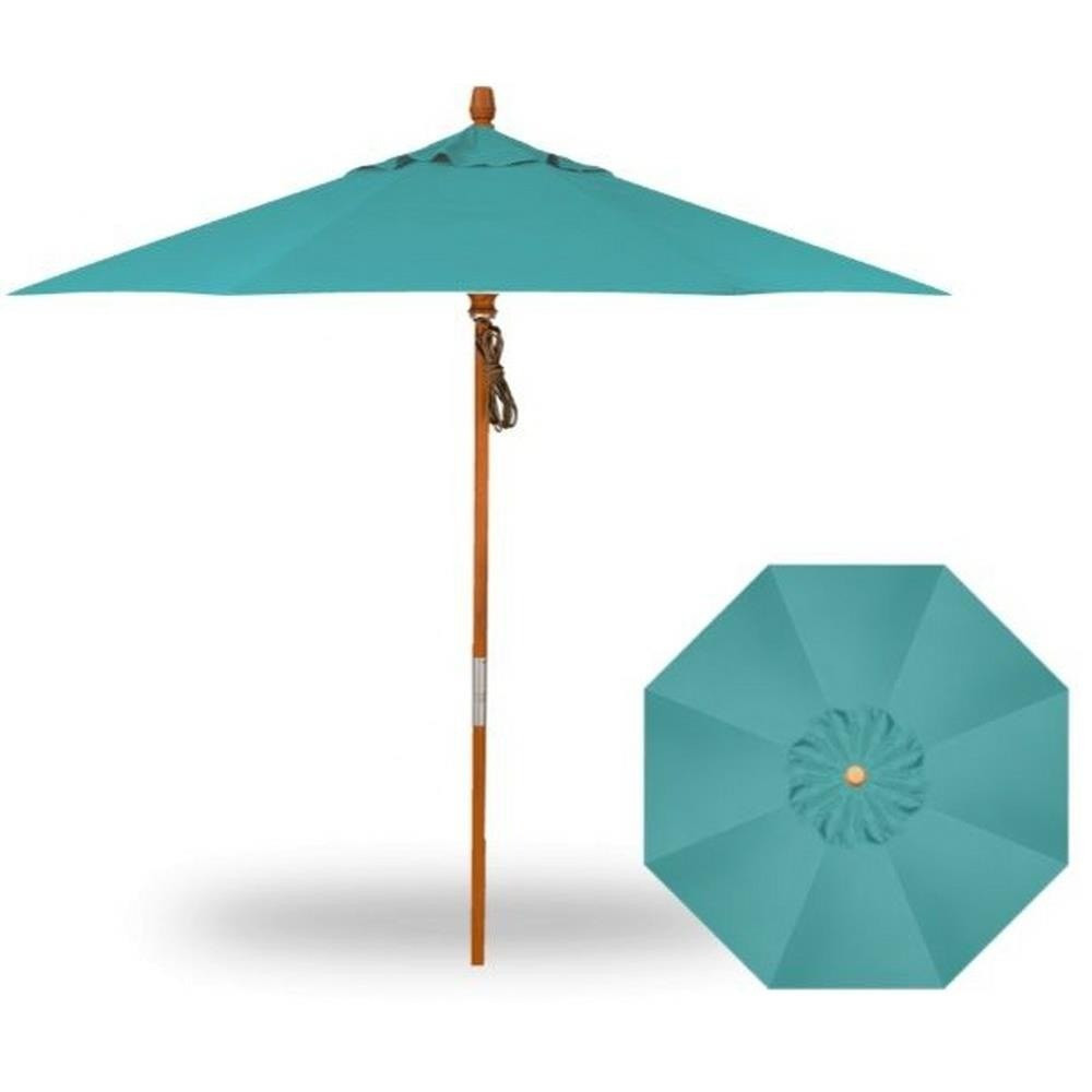 9 Foot Hardwood Pulley Lift Octagon Market Umbrella by Treasure Garden - UM809