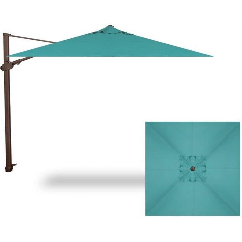 10 Foot Aluminum Manual Lift Square Cantilever Umbrella by Treasure Garden - AG25TSQR