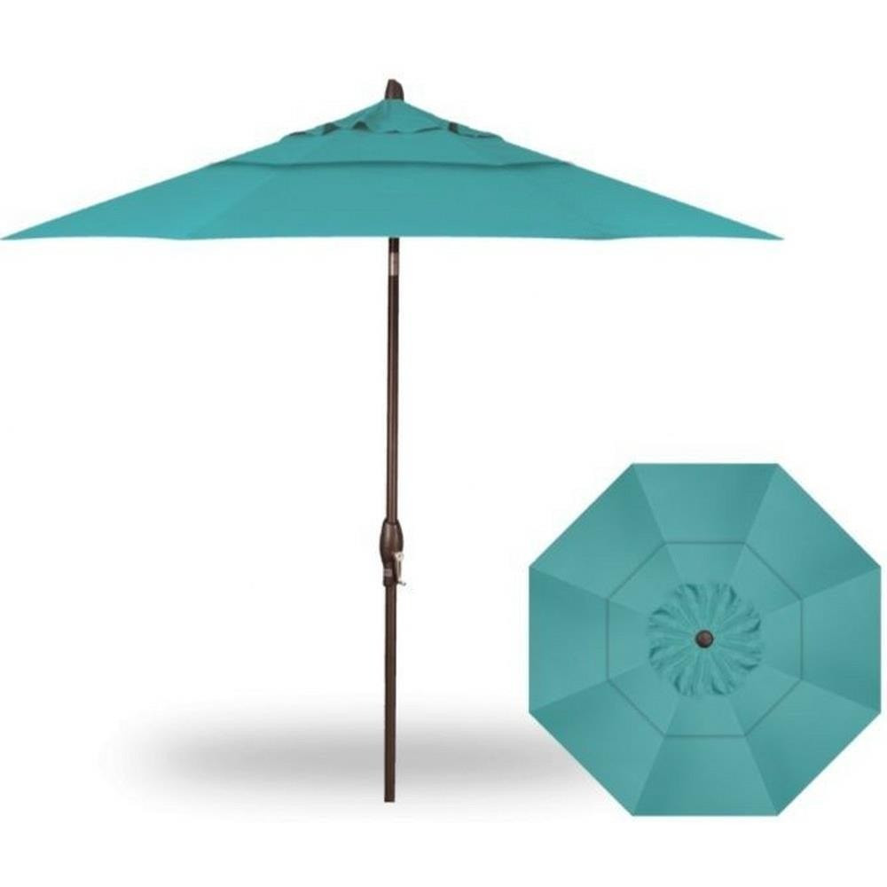9 Foot Double Vent Crank Lift Round Market Umbrella by Treasure Garden - UM810-DWV