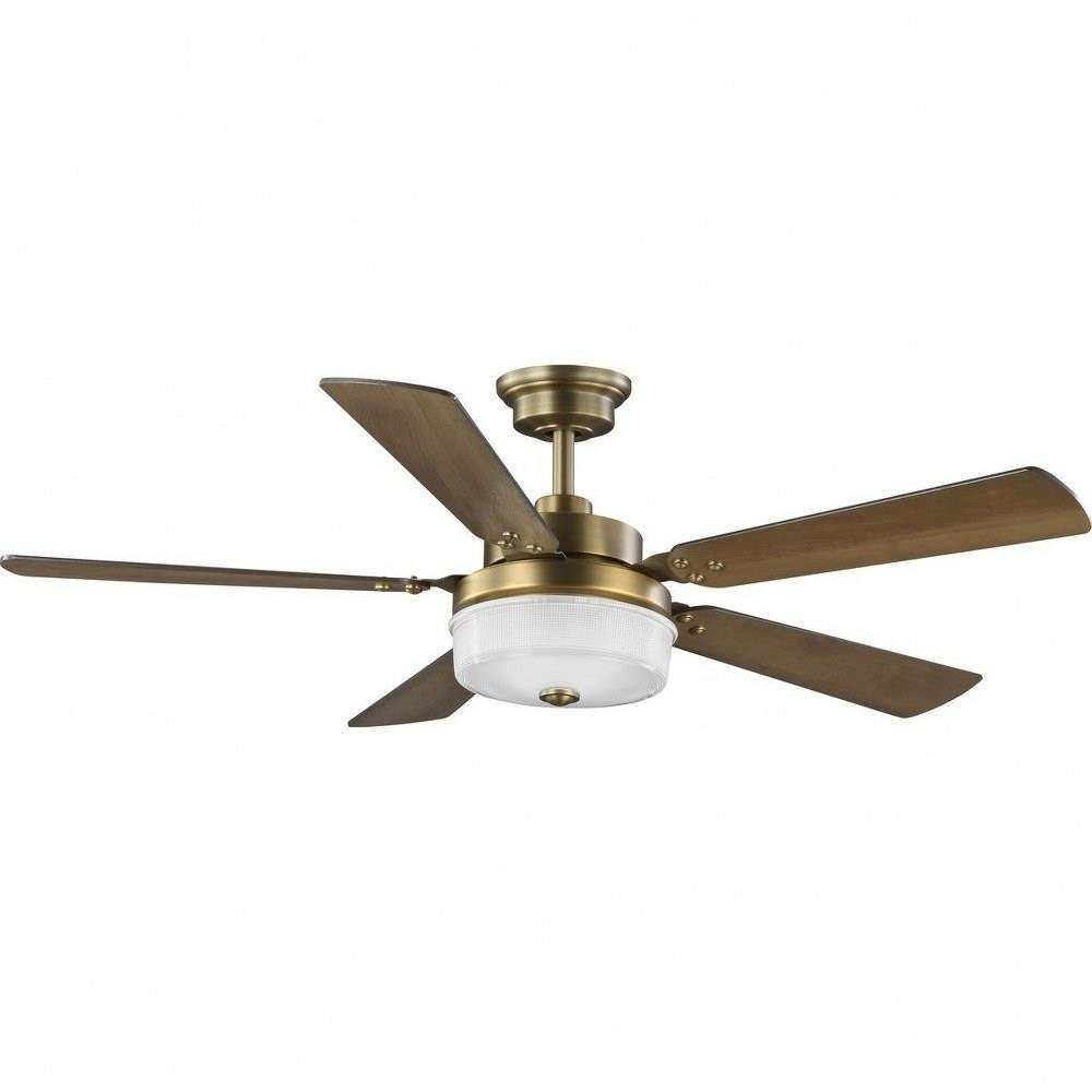 Tempt Wide Ceiling Fan 1 Light Handheld Remote 52 Inch wide by Progress - P2578