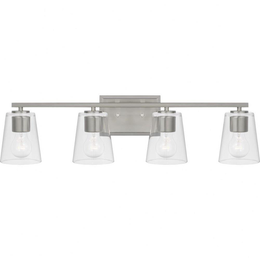 Vertex 4 Light Clear Glass Vanity Light by Progress - P300460
