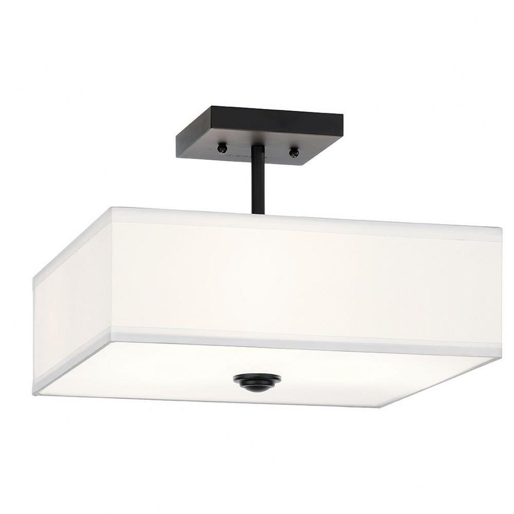 Shailene 3 Light 14 Inch Wide Square Semi Flush Mount by Kichler - 43691
