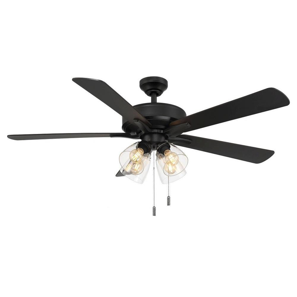 Pecos 5 Blade Ceiling Fan with Light Kit 52 Inch Wide by Wind River Fans - WR2024