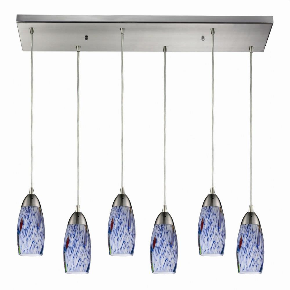 Milan 6 Light Large Rectangular Pendant by ELK Home - 110-6RC