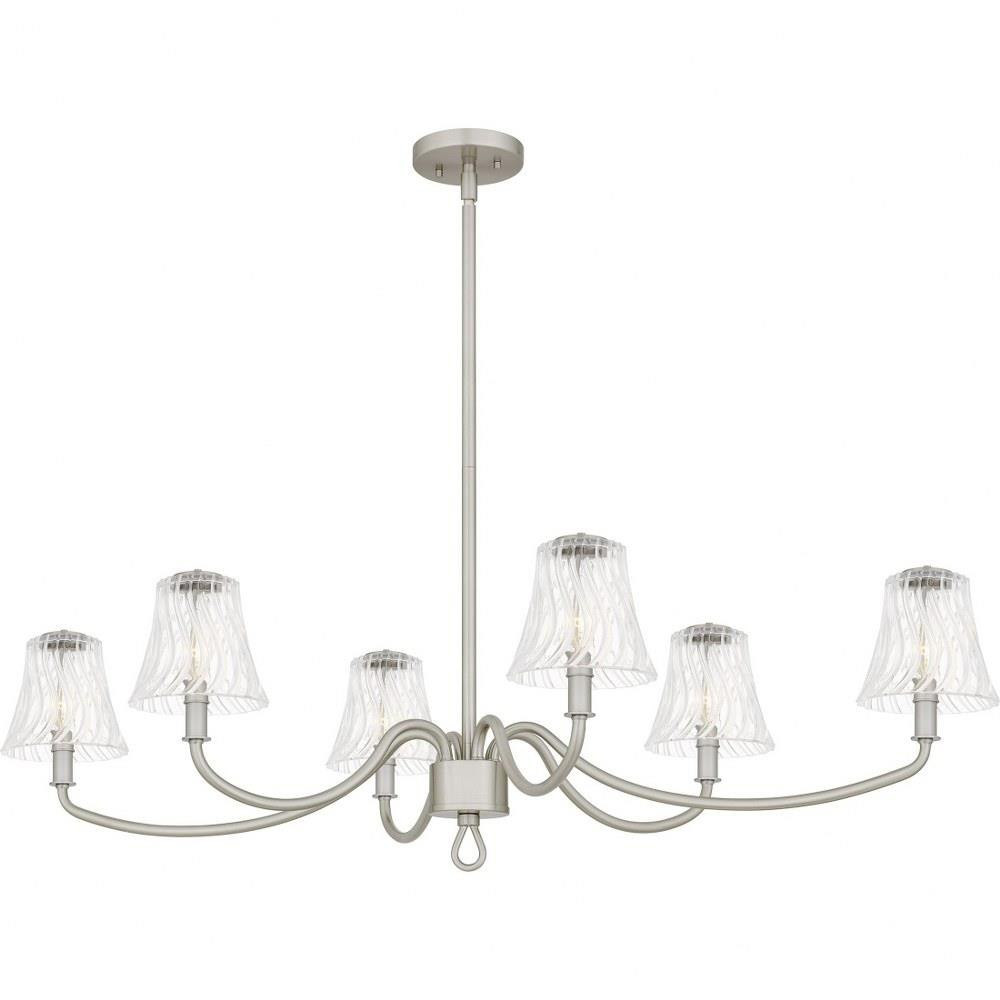 McKinney 6 Light Linear Chandelier 12 Inch Tall and 44 Inch Wide by Quoizel - MCK644