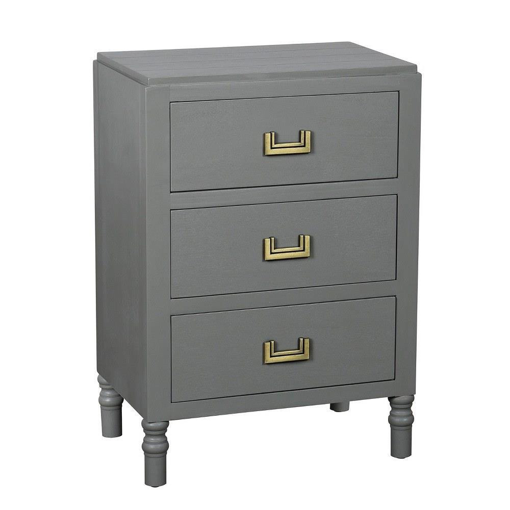 Samantha 3 Drawer Nightstand 25 Inch Tall and 17.75 Inch Wide by Stylecraft - AF102676DS