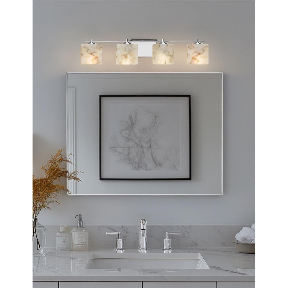 Alabaster Rocks Era 4 Light Rectangular Vanity Light by Justice Design - ALR-8444-55