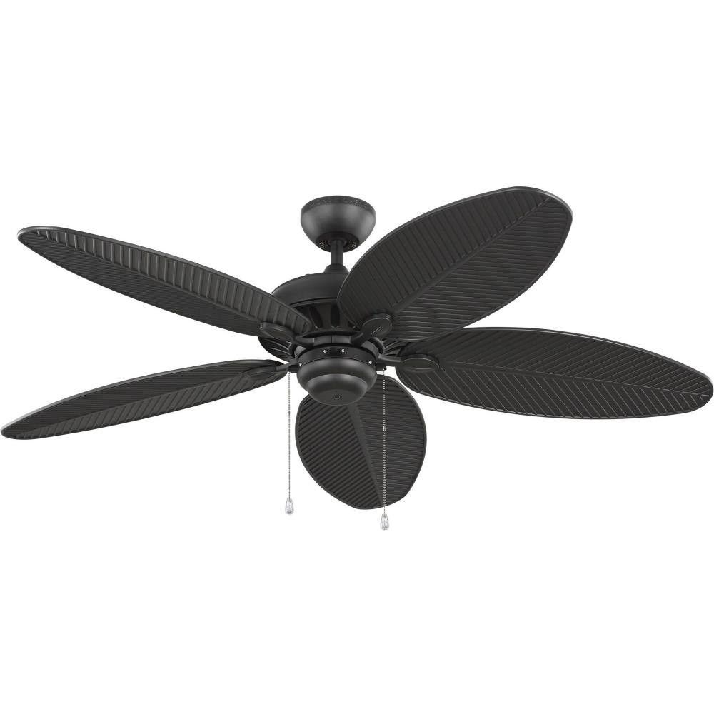 52-Inch Outdoor 5 Blade Ceiling Fan In Roman Bronze With American Walnut Abs Palm Blade - Wet Rated Ceiling Fan - 96-BEL-4490046