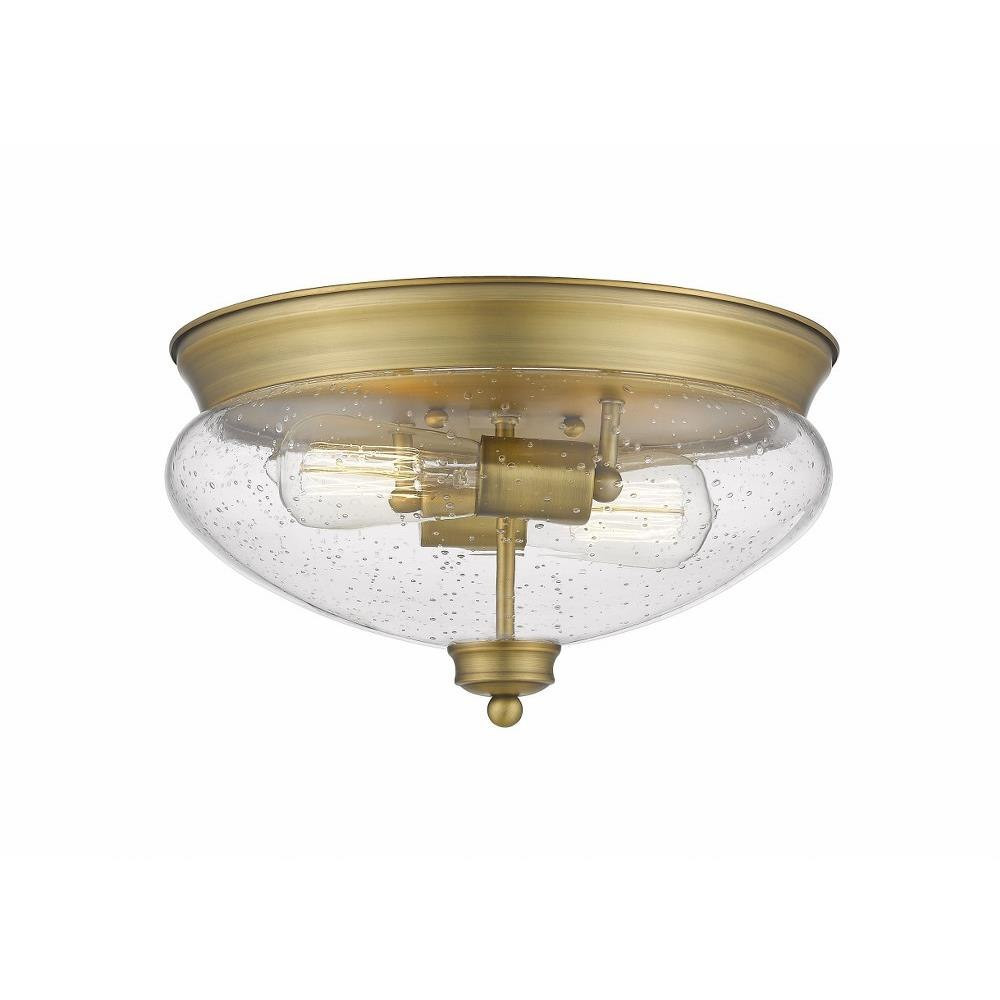Amon 2 Light Flush Mount in Traditional Style 13 x 7.5 Inches by Z-Lite - 721F2-HBR8