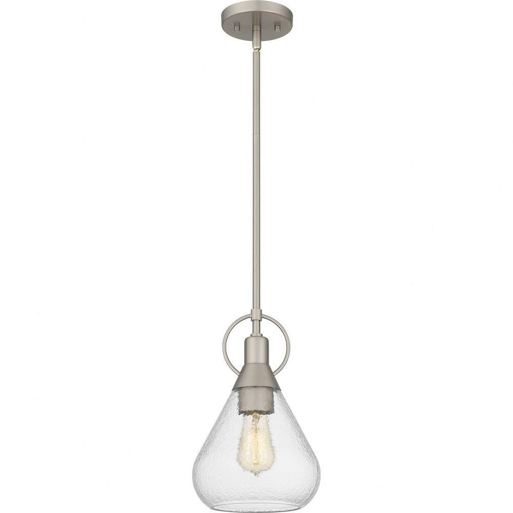 1 Light Steel Small Pendant 12.5 Inch Tall by Quoizel - QPP6187