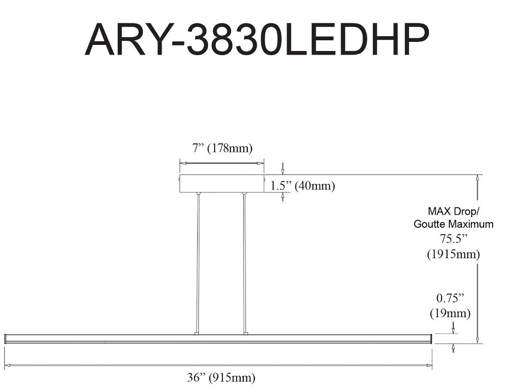 ARY-3830LEDHP-MB | dimension