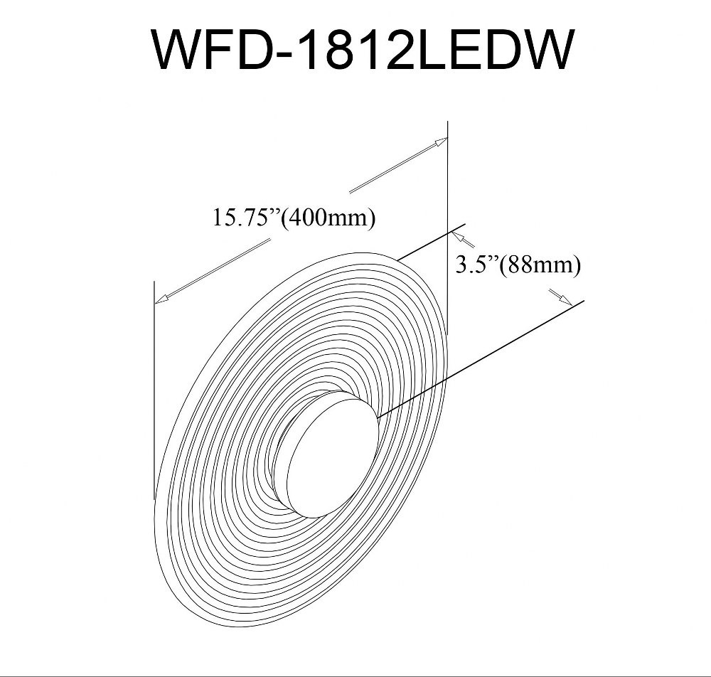 WFD-1812LEDW-MB-WH | dimension