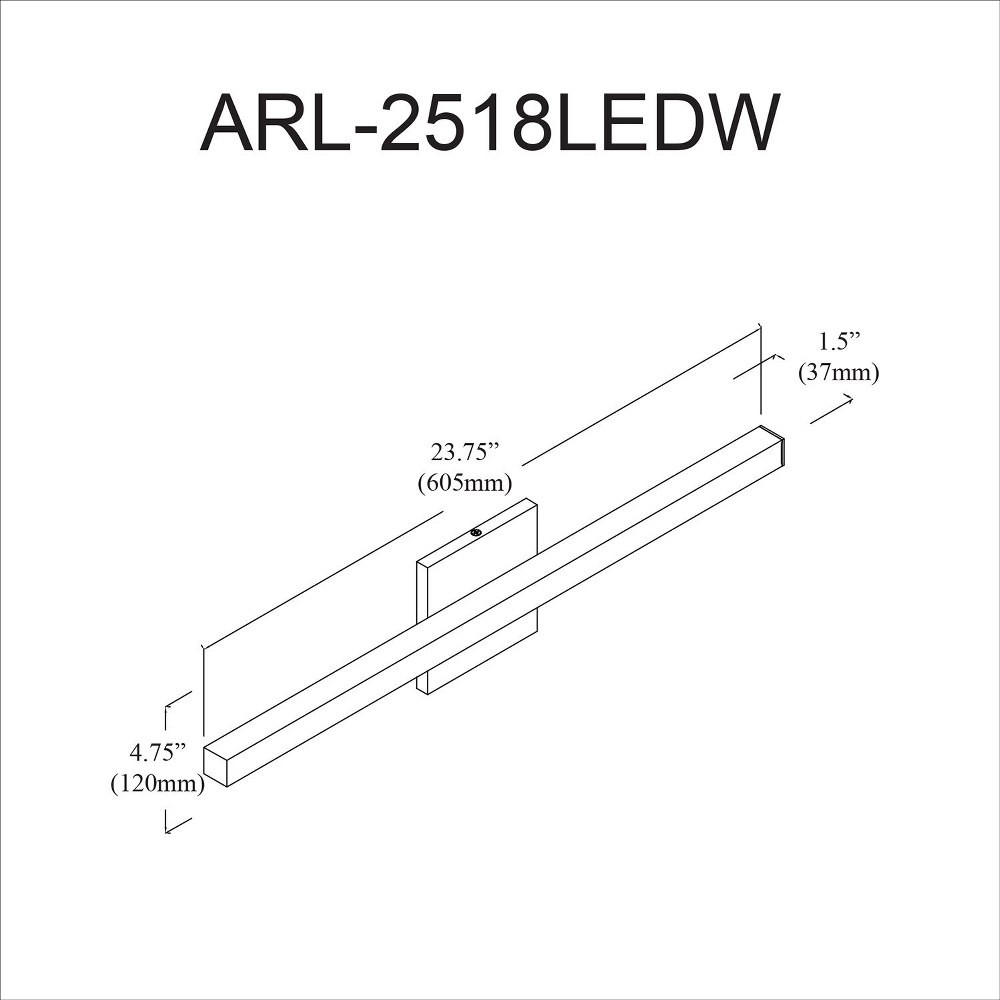 arl-2518ledw-agb | dimension