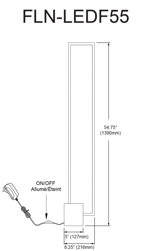 fln-ledf55-mb | dimension