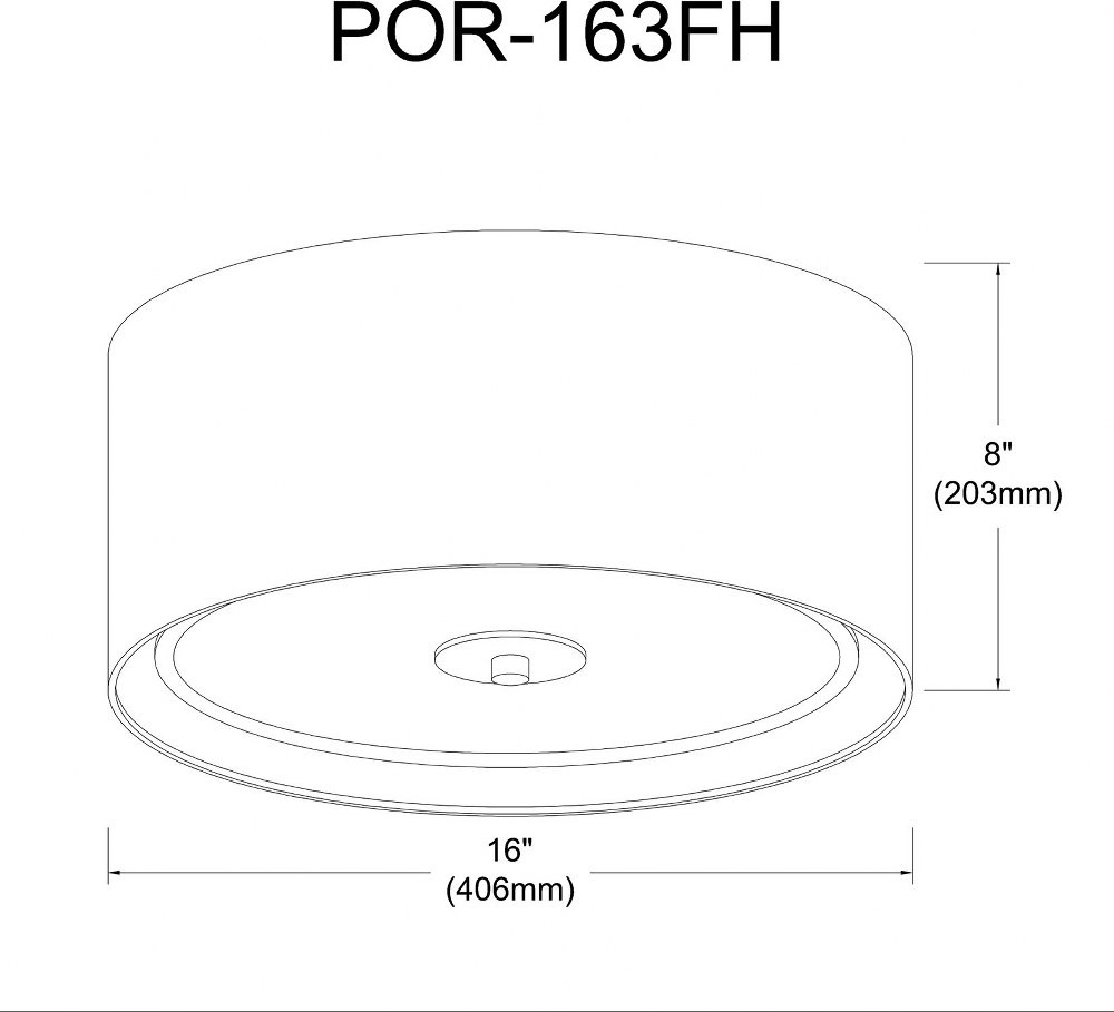 POR-163FH-MB-WH | dimension