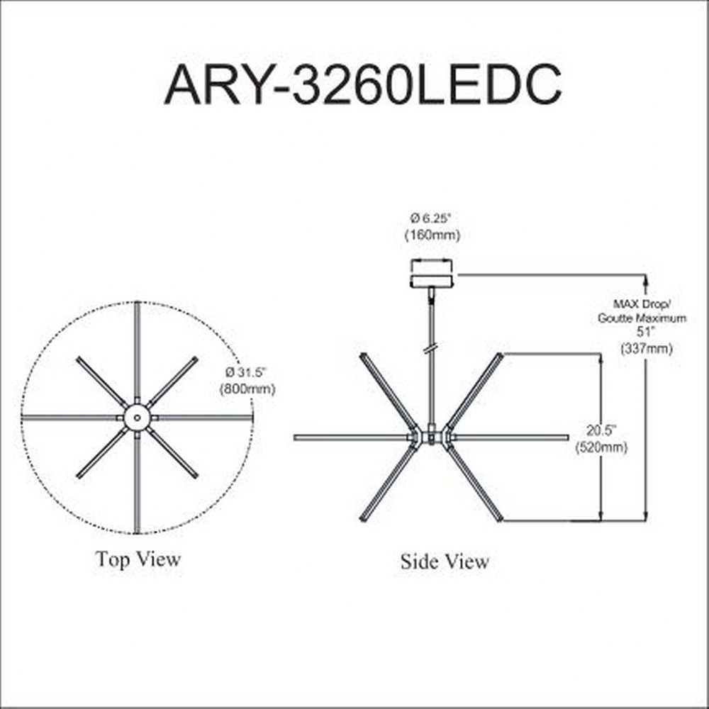 ary-3260ledc-agb | dimension