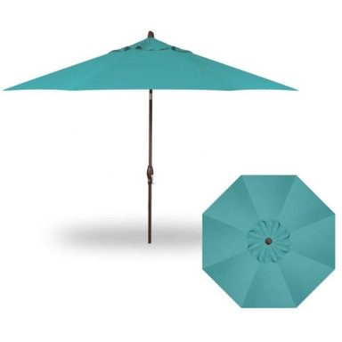 11 Foot Single Vent Crank Lift Round Market Umbrella by Treasure Garden - UM812-SWV
