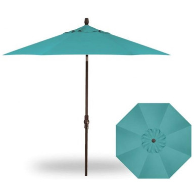 9 Foot Aluminum Crank Lift Octagon Market Umbrella by Treasure Garden - UM800