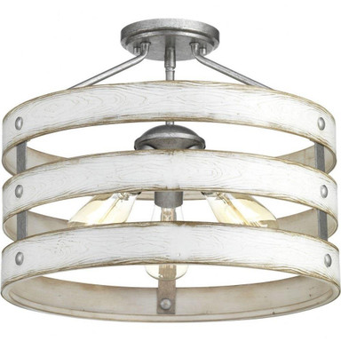 Gulliver 3 Light 17 Inch Wide Semi Flush Mount by Progress - P350049