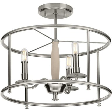 Durrell 3 Light 16 Inch Wide Semi Flush Mount by Progress - P350150