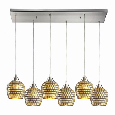 Fusion 6 Light Large Rectangular Pendant by ELK Home - 528-6LP-RPC