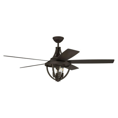 Nash 5 Blade Ceiling Fan with Light Kit 56 In Wide by Craftmade - NSH56