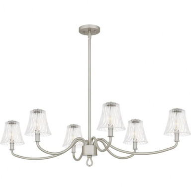 McKinney 6 Light Linear Chandelier 12 Inch Tall and 44 Inch Wide by Quoizel - MCK644