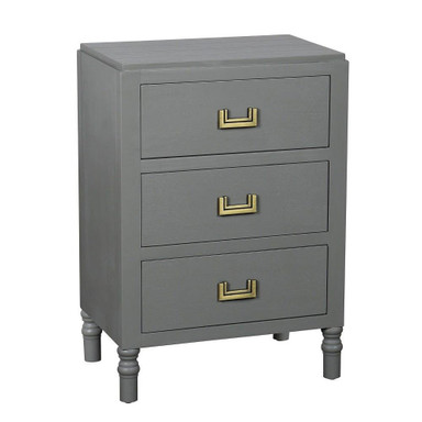 Samantha 3 Drawer Nightstand 25 Inch Tall and 17.75 Inch Wide by Stylecraft - AF102676DS