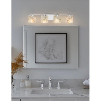 Alabaster Rocks Era 4 Light Rectangular Vanity Light by Justice Design - ALR-8444-55