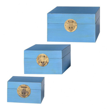 Dann Foley 9.4 Inch Decorative Table Top Box (Set of 3) by Stylecraft - DFA731191DS