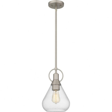 1 Light Steel Small Pendant 12.5 Inch Tall by Quoizel - QPP6187