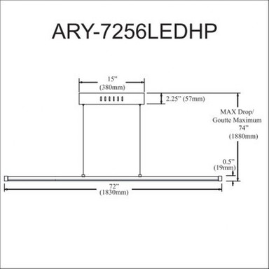 ary-7256ledhp-mb | dimension