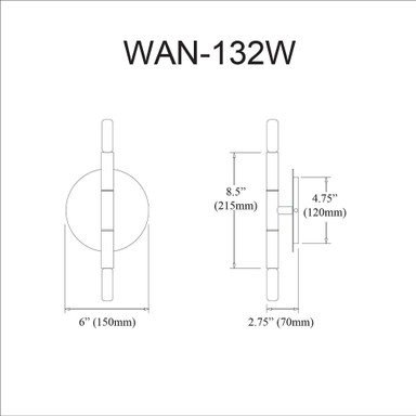 WAN-132W-MB | dimension