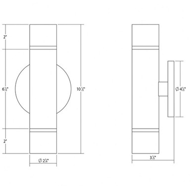 Alc - 40W 2 LED Two-Sided Wall Sconce In Modern Style-10.5 Inches Tall and 4.5 Inches Wide - 3051.01-GN25-GN25