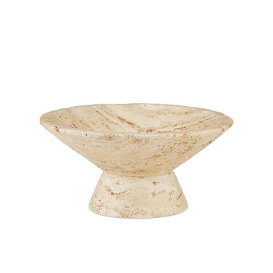 Lubo Travertine 6 Inch Large Bowl In Modern Style by Currey Company - 1200-0811