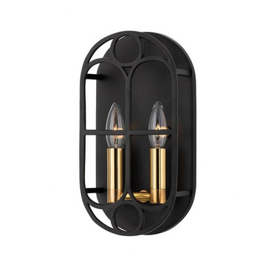 Garrett 2 Light Wall Sconce 12.25 x 6.25 Inch  by Hudson Valley  - 2102-BI
